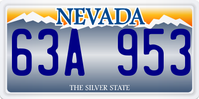NV license plate 63A953
