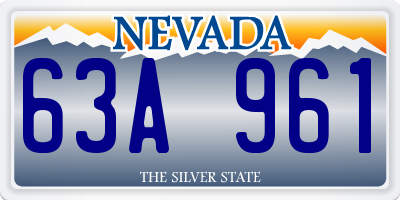 NV license plate 63A961