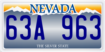 NV license plate 63A963