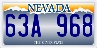 NV license plate 63A968