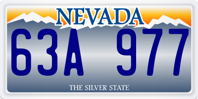 NV license plate 63A977