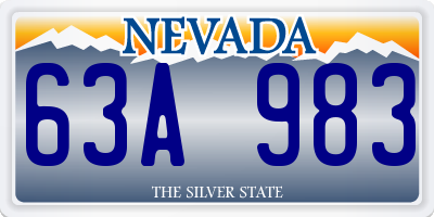 NV license plate 63A983