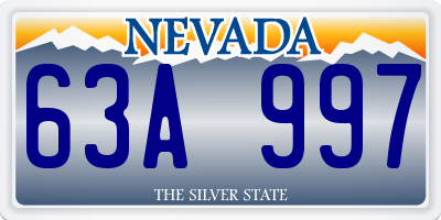 NV license plate 63A997