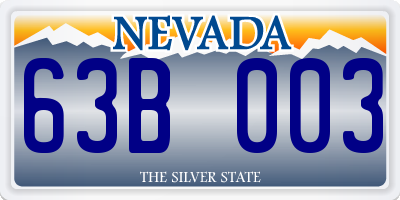 NV license plate 63B003
