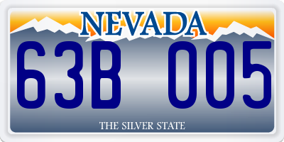 NV license plate 63B005