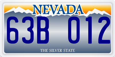 NV license plate 63B012
