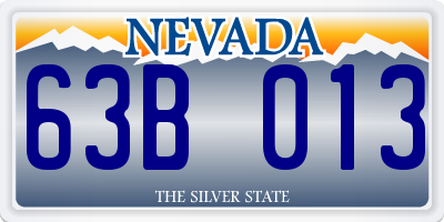 NV license plate 63B013