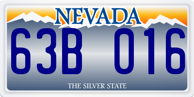 NV license plate 63B016