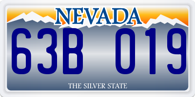 NV license plate 63B019