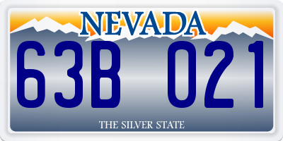 NV license plate 63B021