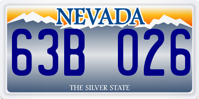 NV license plate 63B026