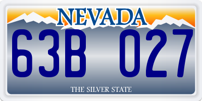 NV license plate 63B027