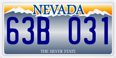 NV license plate 63B031