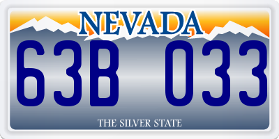 NV license plate 63B033
