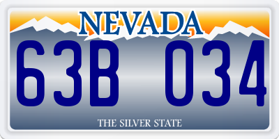 NV license plate 63B034