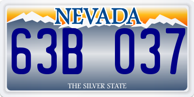 NV license plate 63B037