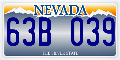NV license plate 63B039