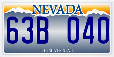 NV license plate 63B040