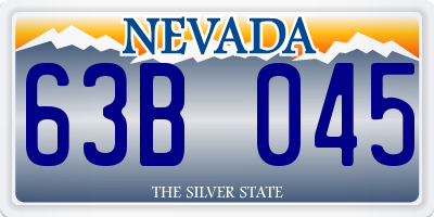 NV license plate 63B045