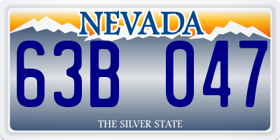 NV license plate 63B047