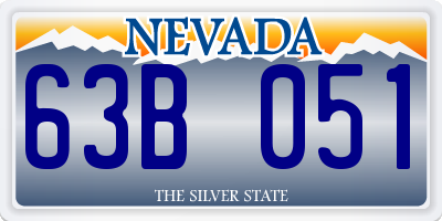 NV license plate 63B051
