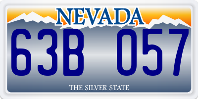 NV license plate 63B057