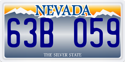 NV license plate 63B059