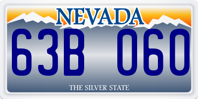 NV license plate 63B060