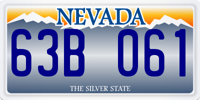 NV license plate 63B061