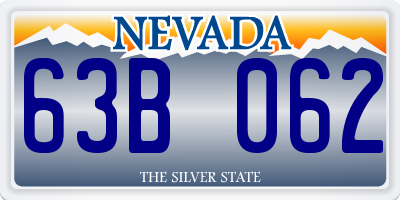 NV license plate 63B062