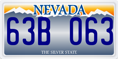 NV license plate 63B063