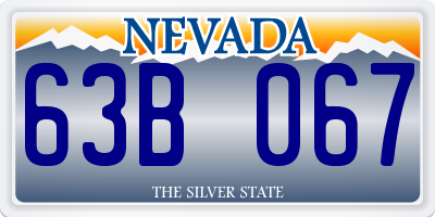 NV license plate 63B067