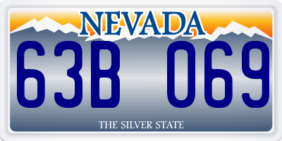 NV license plate 63B069