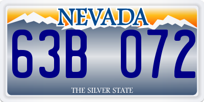 NV license plate 63B072
