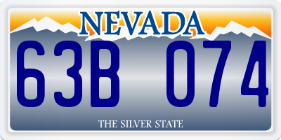NV license plate 63B074