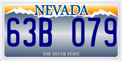 NV license plate 63B079