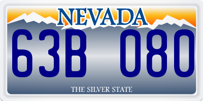 NV license plate 63B080