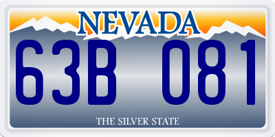 NV license plate 63B081
