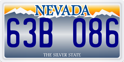NV license plate 63B086