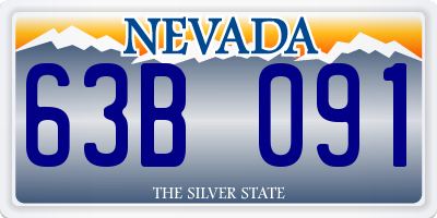 NV license plate 63B091