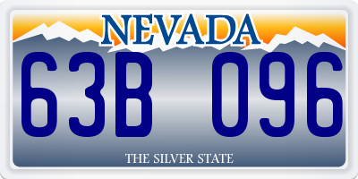 NV license plate 63B096