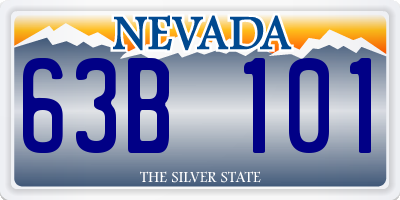 NV license plate 63B101