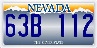 NV license plate 63B112