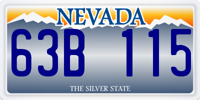 NV license plate 63B115