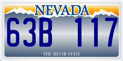 NV license plate 63B117