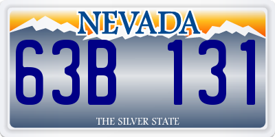 NV license plate 63B131