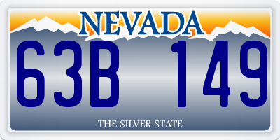 NV license plate 63B149