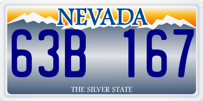 NV license plate 63B167