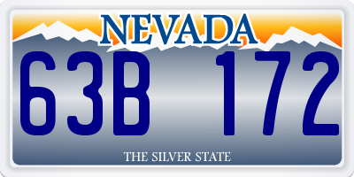 NV license plate 63B172