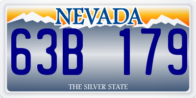 NV license plate 63B179